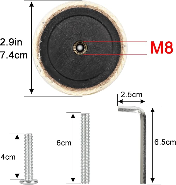 4 PCS 7.4cm 2.91in Diameter Cat Scratching Post Replacement Sisal Pole (35cm/13.78in, M8)