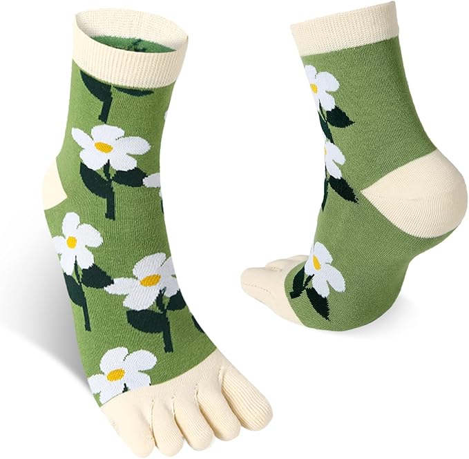 Benefeet Sox Funny Toe Socks Women Five Finger Socks Girls Cute Toe Seperated Cotton Socks Running Athletic Christmas Gifts