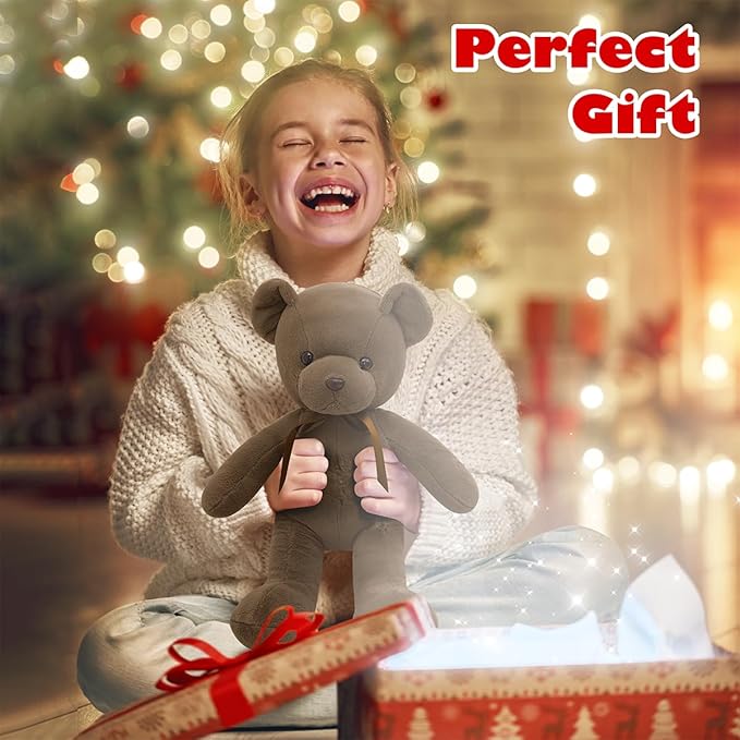 Brown Teddy Bear Stuffed Animals, 13" Soft Cuddly Stuffed Teddy Bear Plush Cute Plush Toys for Birthday Mother's Day Valentine’s Day Wedding Graduation Party Gifts for Kids