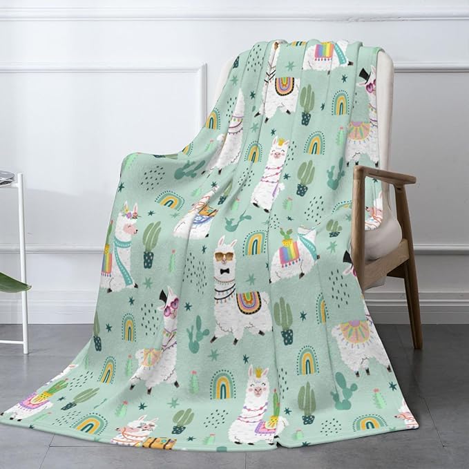 Llamas Blanket Throw Blanket for Bed Soft Cozy Fluffy Couch Blankets Fleece Blanket Throw Gifts for Women Men Girls Boys 80"x60"