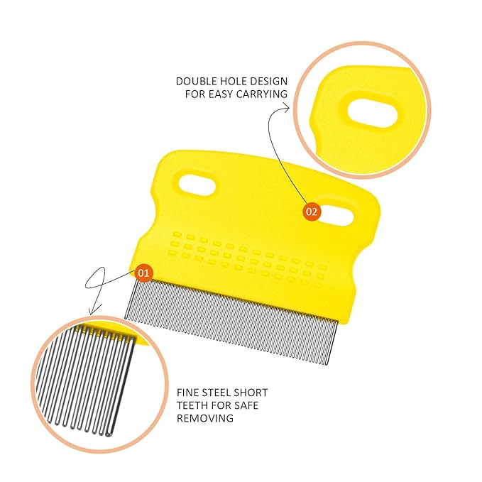 6 Pieces Pet Lice Combs Dog Grooming Flea Comb Cat Tear Stain Comb for Removal Dandruff, Hair Stain, Nit (Pink, Green, Purple, Yellow)