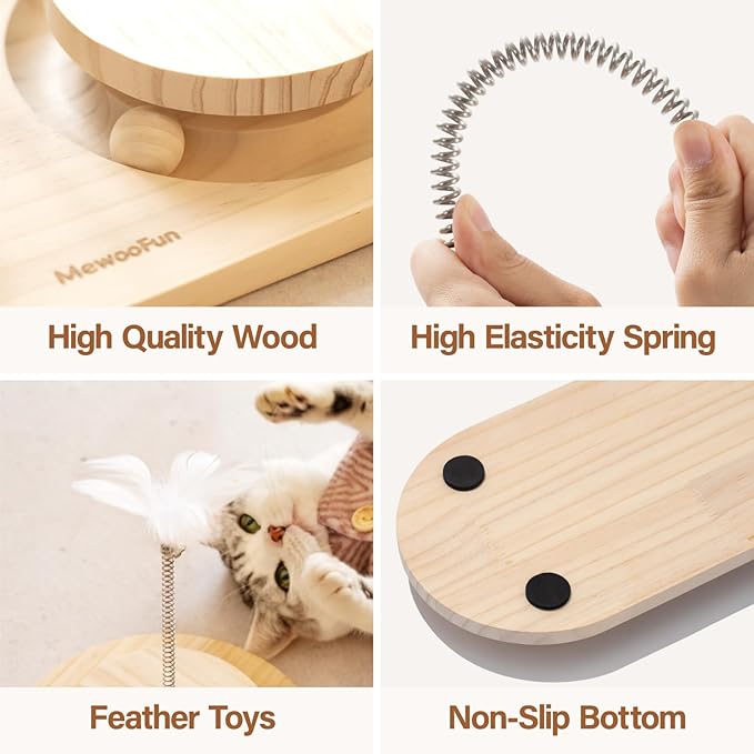 MEWOOFUN Cat Toy, Interactive Cat Toys for Indoor Cats and Kittens, Cat Treat Toy with Circle Ball Track