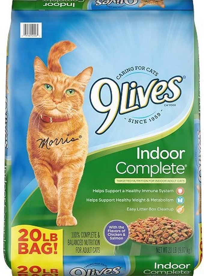 9Lives Indoor Complete Dry Cat Food, 20 lb. Bag