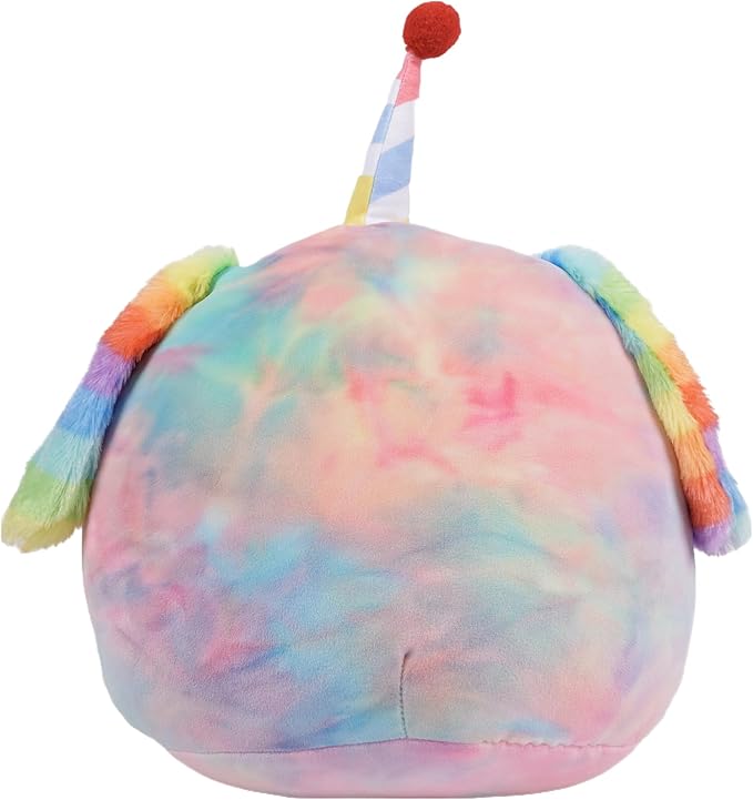 16 Inch Plush Rainbow Dog Stuffed Animal Happy Birthday Dog Hugging Pillow Birthday Dog Plushies Throw Pillow Birthday Rainbow Puppy Anime Gift for Kids and Lovers