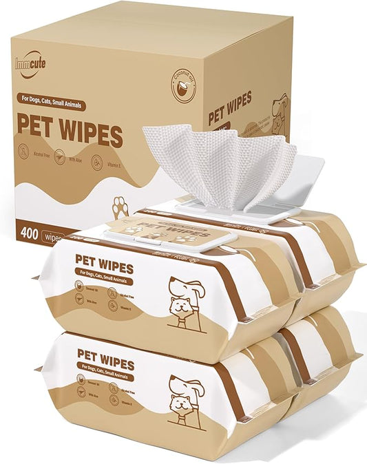400 Coconut Oil Dog Wipes for Paws and Butt Large Thick Puppy Wipes for Dogs Face and Body Dog Wipes Cleaning Deodorizing Cat Wipes Cleaning Fur and Butt Big Doggie Wipes Doggy Wipes Bum Dog Ear Wipes