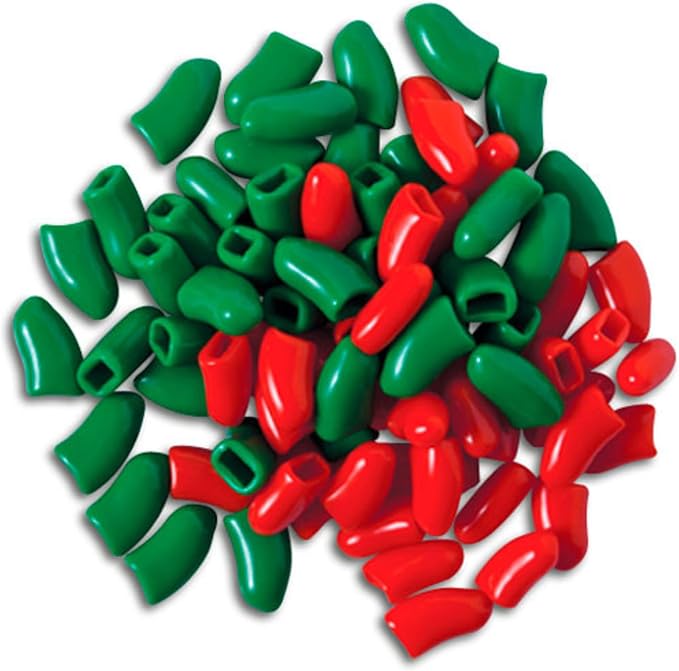 Canine Soft Claws 40-Pack Pet Holiday Colors Nail Cap Kit, Large, Red and Green