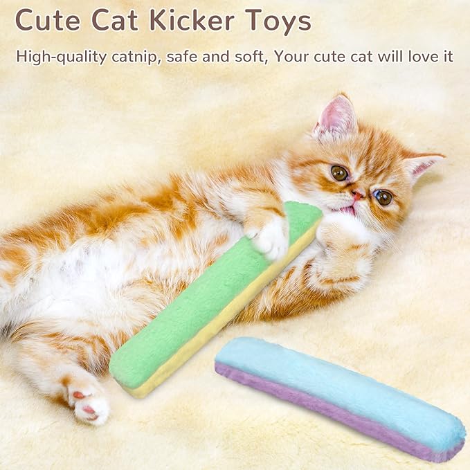 Retro Shaw Cat Toys Cat Pillows,Refillable Catnip Toys,3 Pack Crinkle Sound Cat Kicker Toy for Indoor Cats,Interactive Cat Nip Toys for Cats Kittens Kitty 10.1 Inches