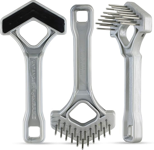 Mini-Rake V-Shaped with Double-Row Rotating Teeth (Silver with Blacktop)