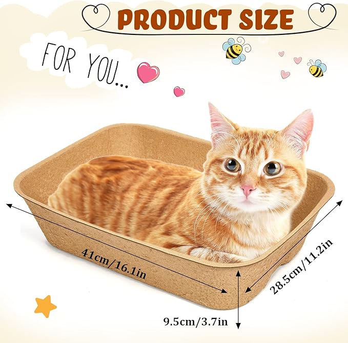 15 Pack Disposable Litter Boxes for Cats Small Disposable Litter Trays Paper Kitten Litter Box Disposable Kitten Litter Pans for Indoor Outdoor Travel Litter Box Small Animals, 16.1 x 11.2 x 3.7 Inch