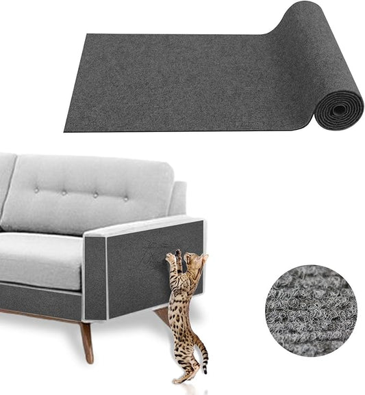 2 Pcs Cat Scratching Mat, Climbing Self Adhesive Cat Scratch Pad, Adjustable Sofa Protection Pad, Cat Climbing Pad Wall Sticker, Cat Scratch Board to Protect Furniture (Dark Gray, 39.3’’x15.7’’)