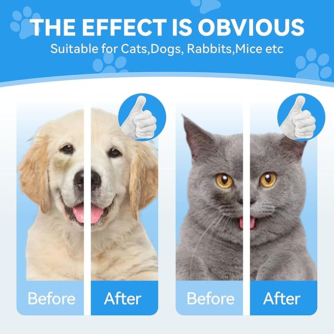 Dog Wipes Cleaning deodorizing, Extra Thick Dog Wipes, Dog Washing Gloves for Daily pet Care and Travel, 6 PCS (Blue Packing, Extra-Thick)