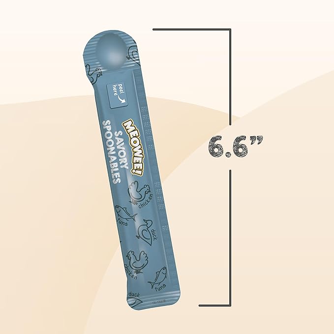 Savory Spoonables with Real Tuna, Chicken & Duck, 4 Count Tube, Triple Flavor Squeezable Lickable Wet Treats for Cats with Built-in Spoon for Less Mess