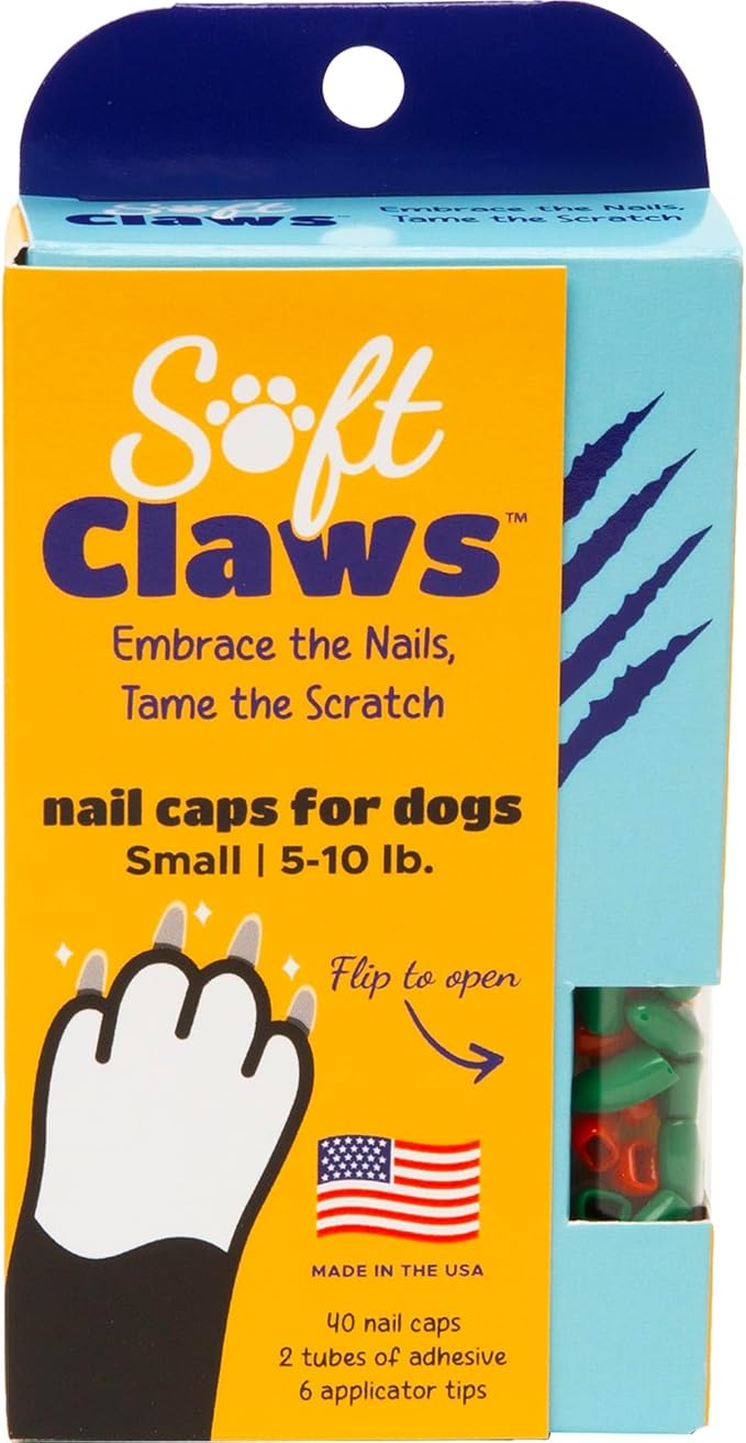 Canine Soft Claws 40-Pack Pet Holiday Colors Nail Cap Kit, Large, Red and Green