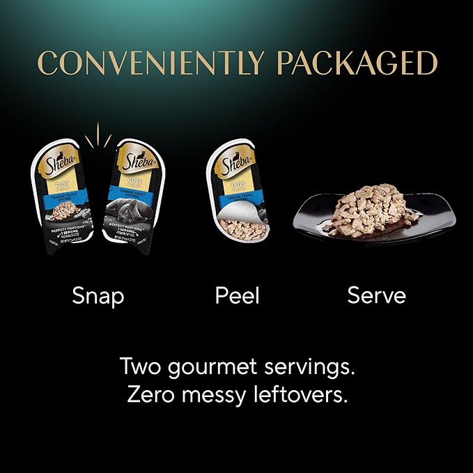 Sheba Perfect Portions Wet Cat Food Cuts in Gravy Tender Trout Entree, 2.6 oz., Twin-Pack Trays (24 Count, 48 Servings)