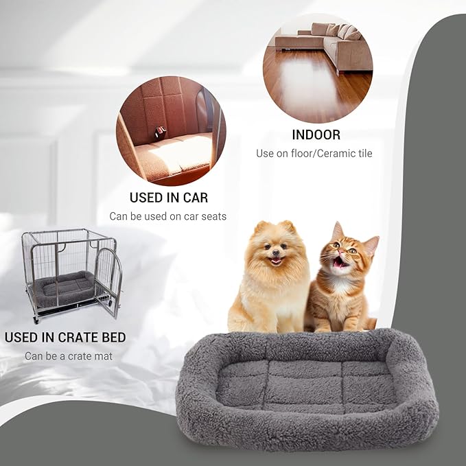 lesypet Cat Beds for Indoor Cats, 22" x 16" Pet Bed Curl Sleep Plush Cushion with Pillow, Non-Slip Bottom Washable Pet Mat for Small Dogs Pet, Medium