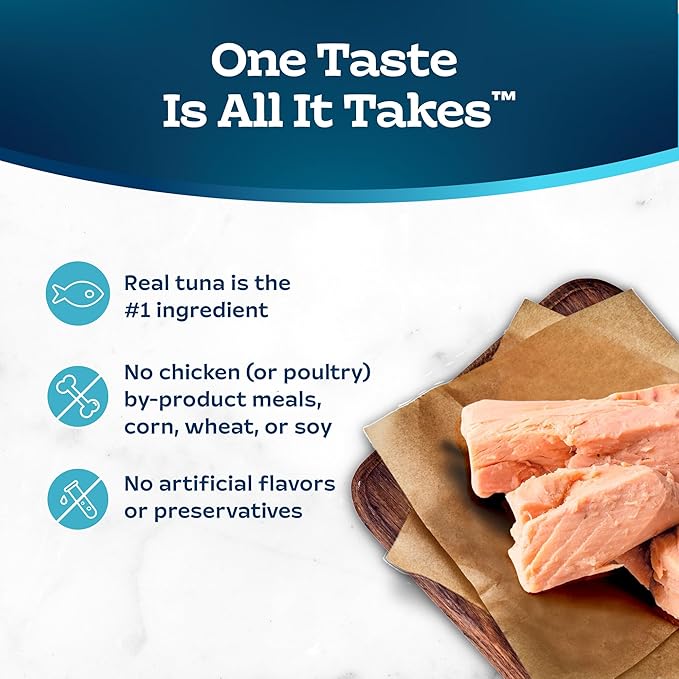 Blue Buffalo Tastefuls Wet Cat Food Morsels, Made with Natural Ingredients, Tuna, 3-oz Cans (24 Count)