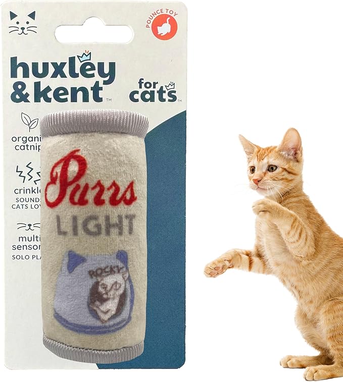 Huxley & Ket Plush Cat Toy | Purrs Light | Nappy Hour Strong Catnip Filled Cat Toy | Plush Interactive Kitten and Cat Toy with Catnip and Crinkle | Kittybelles