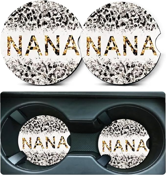 Car Coasters for Cup Holders,2 Pack Nana Gifts Car Cup Holder Coasters,Nana Gifts for Grandma Birthday Gifts for Nana from Granddaughter Grandson Grandchildren Grandkids Nana Gifts