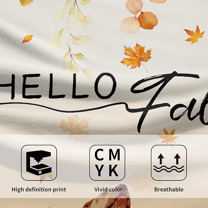 Giwawa Fall Dogs Hand Towels for Bathroom Set of 2 Autumn Leaves Soft Absorbent Small Bath Towels Holiday Decorative Kitchen Guest Dish Towel