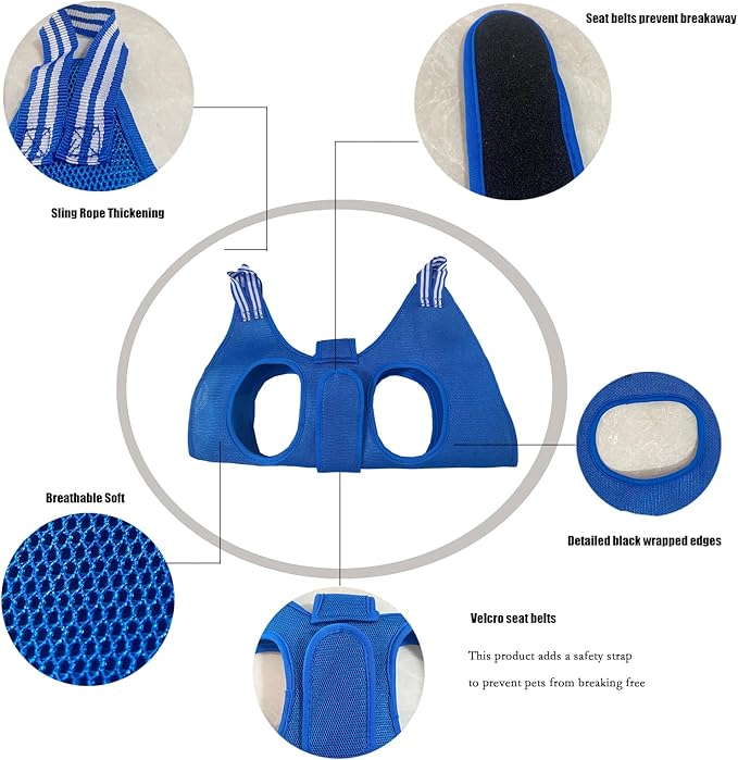 Cat and Dog Grooming Hammock with Safety Belt for Nail Clipping、Grooming,Cat Bathing Bag for cat Nail Trimming,Cat Claw Care Bag, Dog Grooming Harness（S,Be Sure to Check The Size Chart）