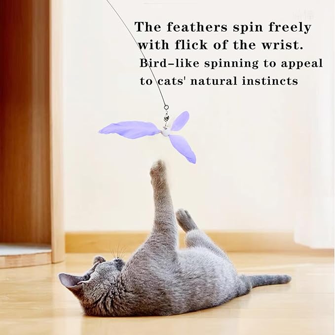 Cat Toys for Wand Cat Feather Toys Replacement 7pcs Cat Wand Attachments Interactive Cat Toys for Indoor Cats Suitable for Cat Stick Toy Suitable for Cats