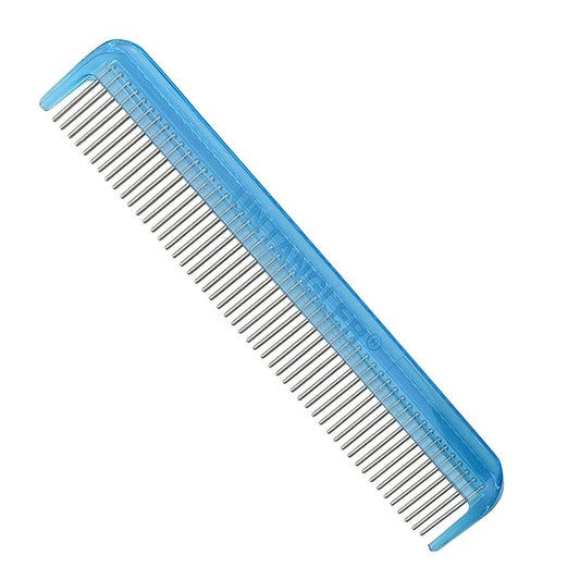 Pet comb with silky smooth rotating teeth for easy mat removal without pain to your pet (7" Sky Blue)