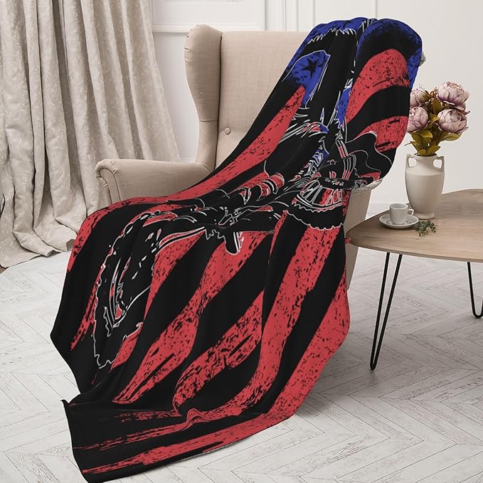Motocross Flag Soft Throw Blanket Flannel Fleece Blankets Warm Cozy Lightweight Fuzzy Blanket for Bed Sofa Couch Home Decor 80"X60"