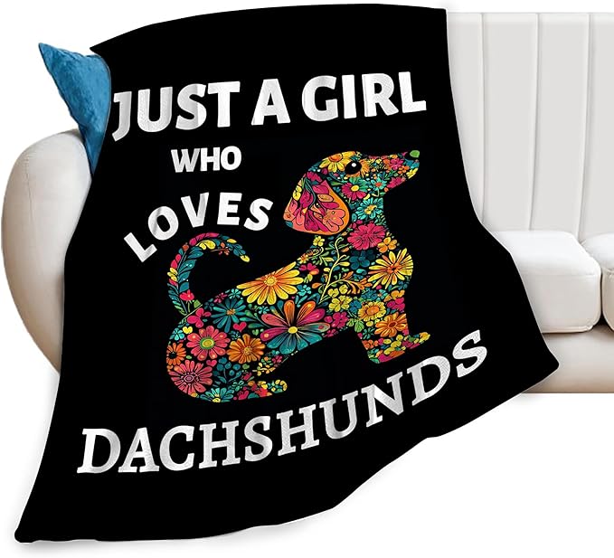 Dachshund Blanket Dachshund Gifts Soft Cozy Weiner Dog Plush Throw Blanket Super Warm Fleece Fuzzy Bedding Blanket for Kids Girls Boys Women Bed Decor Stuff 50"X60"