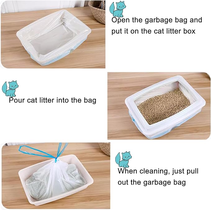 45 Count Waste Bags for Self-Cleaning Cat Litter Box, Replacement Extra Large Cat Litter Box Liners, Cat Waste Bags for Automatic Cleaning Cat Litter Boxes 6.2 x 2 Inches（3Packs/45 Counts）