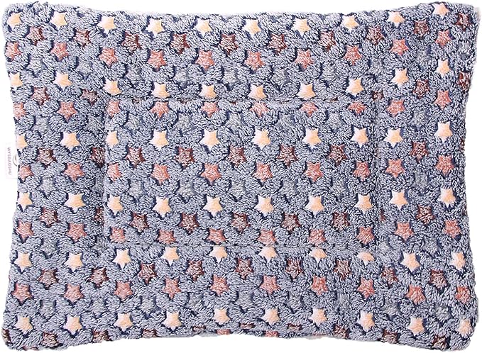 FJWYSANGU Fluffy Pet Cat Blanket Soft Coral Velvet Pet Puppy Cushion Mat Warm Cover Soft Pad Mat L Dark Blue