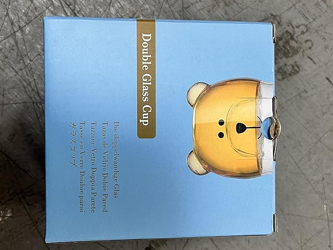 Bear Cute Mugs Kawaii Double Wall Glass Coffee Tea Mill Yogurt Cup Funny Novelty Gift for Women Her Friends Office Birthday Christmas