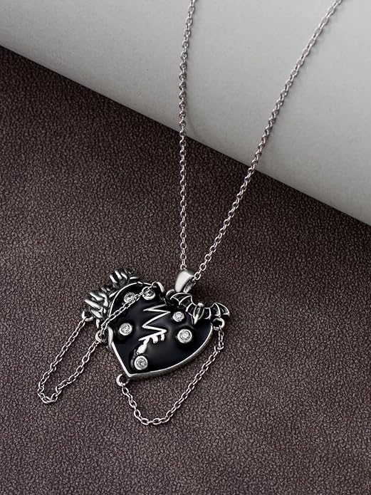 Black Cat/Dragon/Fox/Wolf Necklace 925 Sterling Silver Celtic Moon Pentagram Pendant Gothic Jewelry Goth Halloween Gifts for Women