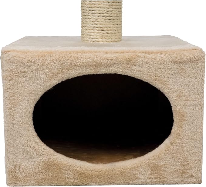 TRIXIE Badalona 43" Cat Tree, 3-Level Sisal Cat Scratcher, Plush Covered Cat Condo with, Removable Cushions, Cat Bed