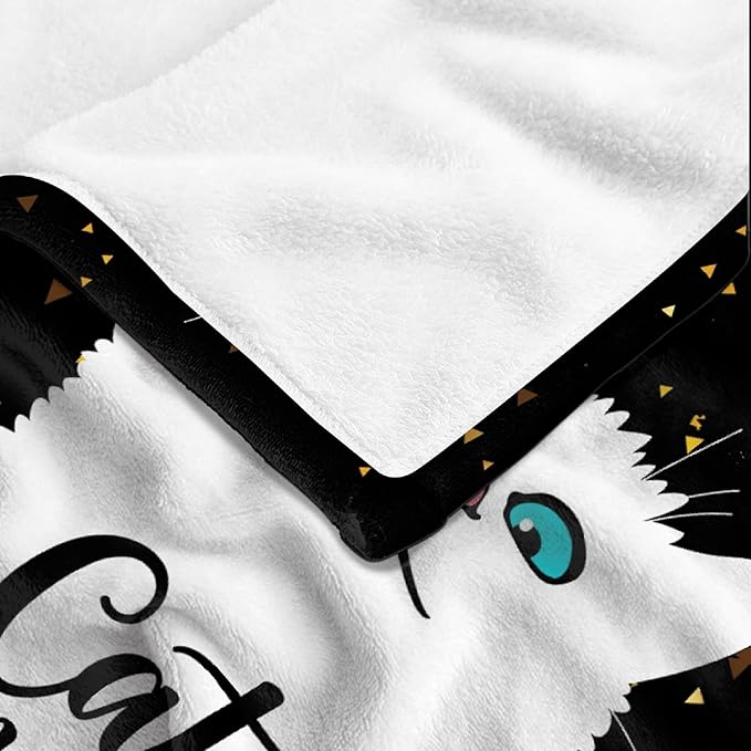 Cat Make Me Happy Throw Blanket Super Soft Cozy Black Cats Blanket for Kid Adult Women Men Cat Lovers Gift Cute Pet Cats Fleece Blanket for Couch Bed Sofa Chair Home Decor 40"x 30"Extra Small for Pet