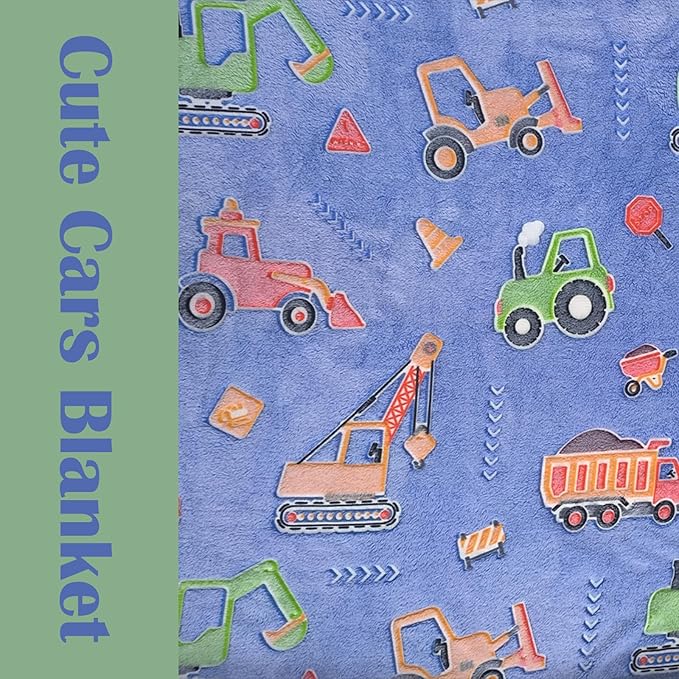 Tractor Blanket for Boys, Glow in The Dark Truck Blanket for Kids, Fleece Construction Toddler Birthday Gifts for Birthday Christmas Valentine's Day 50"×60"
