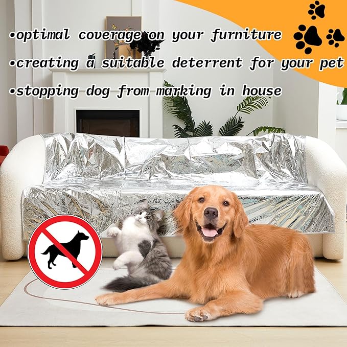 Kigley Pet Deterrent Mat to Keep Dogs Off Bed Couch and Furniture 72x56.3x0.04in Pain Free Couch Mat Non Electric Pet Repellent Mat Cats Dogs Couch Cover to Keep Pets Off Sofa Couch (Khaki)
