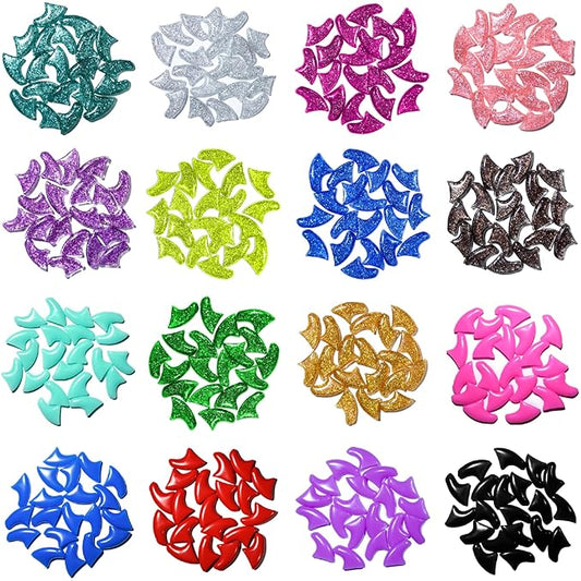 15 Colors | 150 pcs Cat Nail Caps | Cat Claw Covers Tips with Adhesives and Applicators (M)