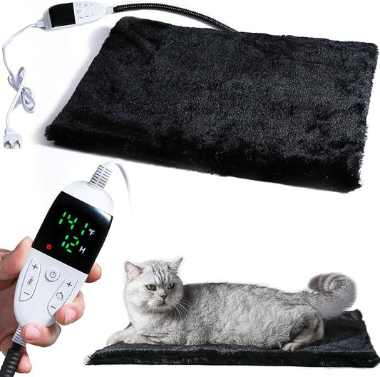 Pet Heating Pad for Dog Cat - Intelligent Thermostat Temperature Controller,Washable Flannel Cover - Cat Dog, S M L - Heated Cat Bed Indoor, Self Warming Cat Bed - Heating Pad for Cats (L)