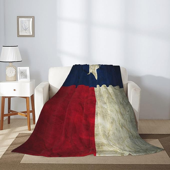 Texas Flag Soft Throw Blanket Flannel Fleece Blankets Warm Cozy Lightweight Fuzzy Blanket for Bed Sofa Couch Home Decor 80"X60"