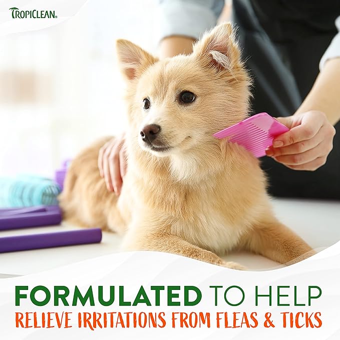 TropiClean Citrus Flea & Tick Shampoo for Dogs, Soothing Bite Relief, Citrus & Neem Scent, Made in the USA, 1 gallon