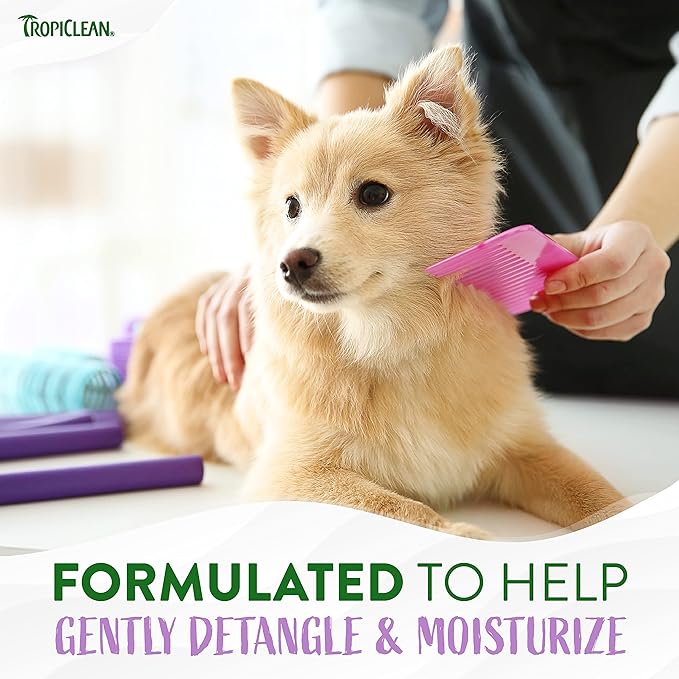 TropiClean Cat & Dog Conditioner, Puppy & Kitten Safe, Easy Detangling & Moisturizing, Kiwi & Coco Butter Scent, Made in the USA, 1 gallon