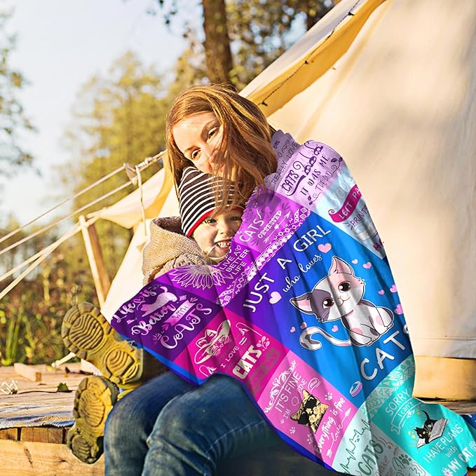 Cat Blanket Ultra Soft Flannel Throw Blanket Lightweight Cozy Plush Blanket for Gifts for Cat Lovers 50"X40"