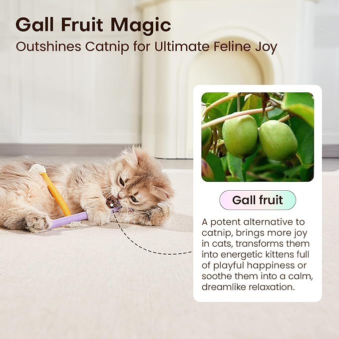 Potaroma 3Pcs Cat Toys Chew Ropes with Refillable Organic Catnip, Safe Teeth Cleaning Toy for Indoor Kittens, Interactive Cat Nip Kitty Toys for All Breeds 7.8 Inches