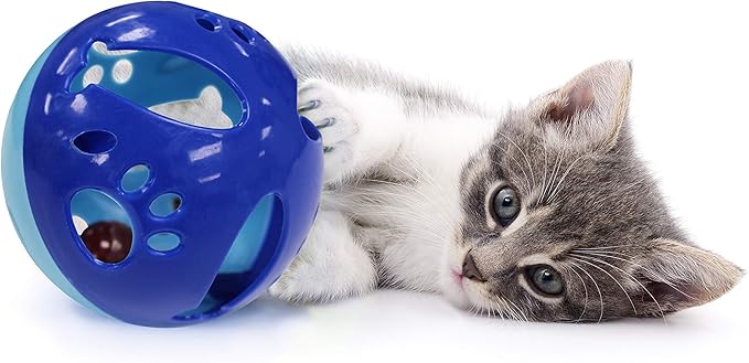 Pets First Large Size Cat Ball with Bell Toy for Cats Kittens and Other Animals - Hours of Play for Pets, Large Size for Extra Fun, Rings As It Moves
