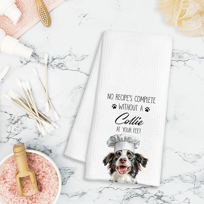 Border Collie Gifts Kitchen Towels Decorative, Border Collie Gifts for Women Dish Tea Towels for Kitchen Drying, Dog Mom Lovers Gifts Hand Towels, 16x24 Inch
