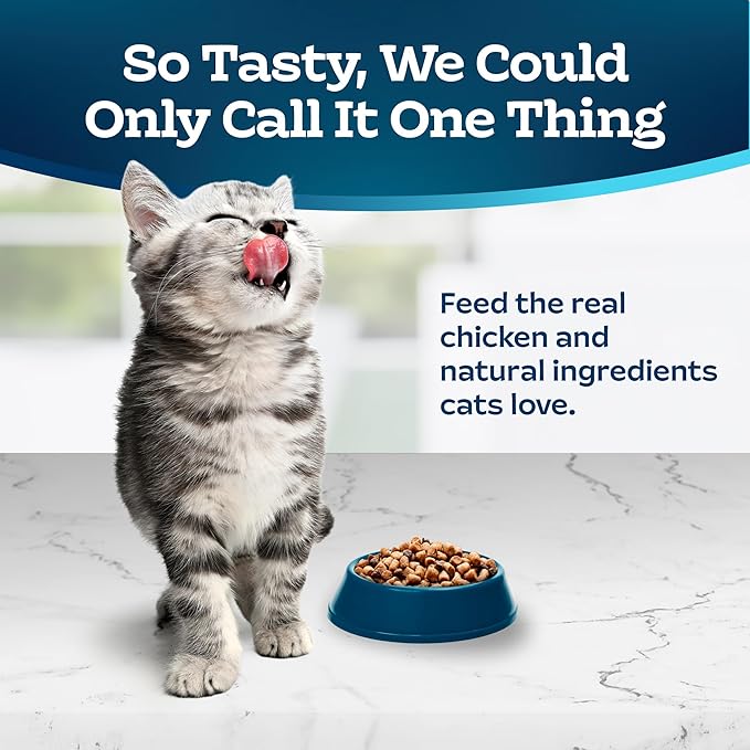 Blue Buffalo Tastefuls Kitten Food With DHA Dry Cat Food Made in the USA with Natural Ingredients, Chicken Recipe, 3-lb. Bag