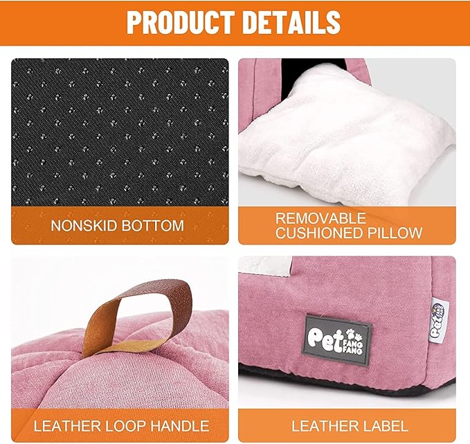 Cat Beds for Indoor Cats -Premium Pet Beds for Cats and Small Dogs, Cat Bed Cave, Comfortable Covered Cat Bed, Cat Tent, Kitten Bed, Small Animal Bed and Cat Hut with Cushioned Pillow (Large, Pink)