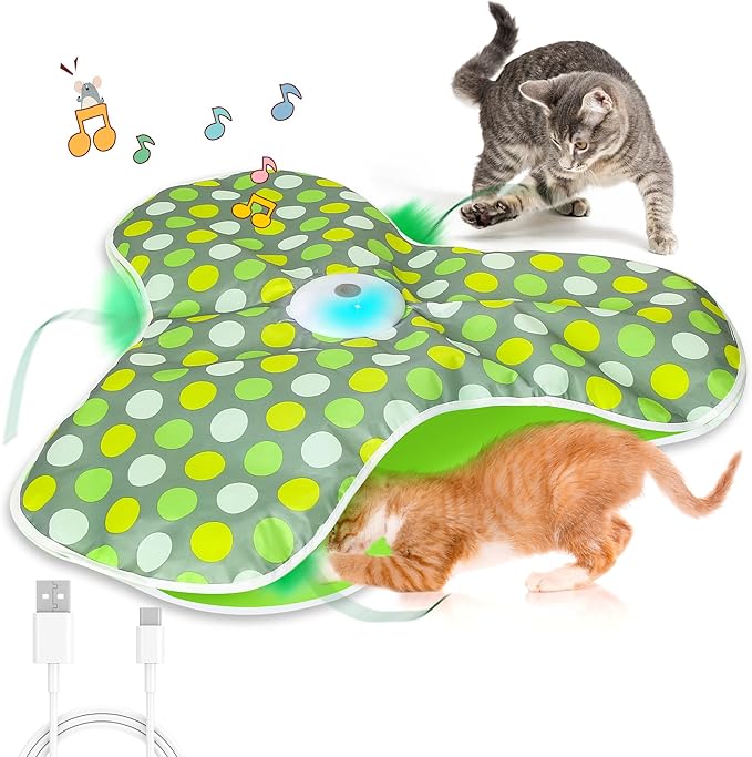 Cat Toys for Indoor Cats, Interactive Cat Toys for Kitten, Chirping & Motion Activate Automatic cat Toys, Cat Hunting Game Hide and Seek for Bored Adult Cats