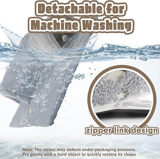 Kitten Tunnel Bed Mat, Glow in The Dark Kitten Bed for Indoor Kittens, Perfect Kitten Gift Toy with 3D Memory Foam, Detachable & Machine Washable, Non-Slip Bottom, Gray S