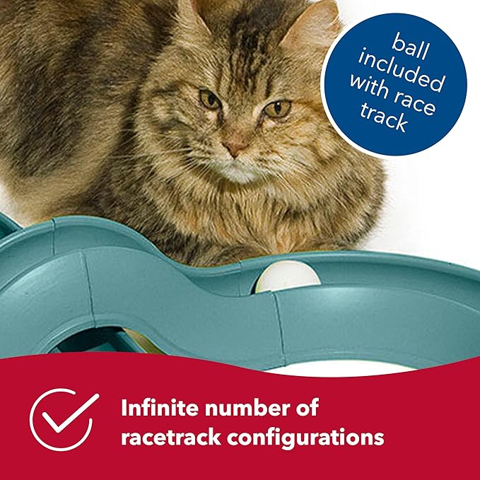 Coastal Pet Turbo Track Cat Toy - Cat Ball Toy & Racetrack - Easy Assembly - Slate Blue (1 Pack)
